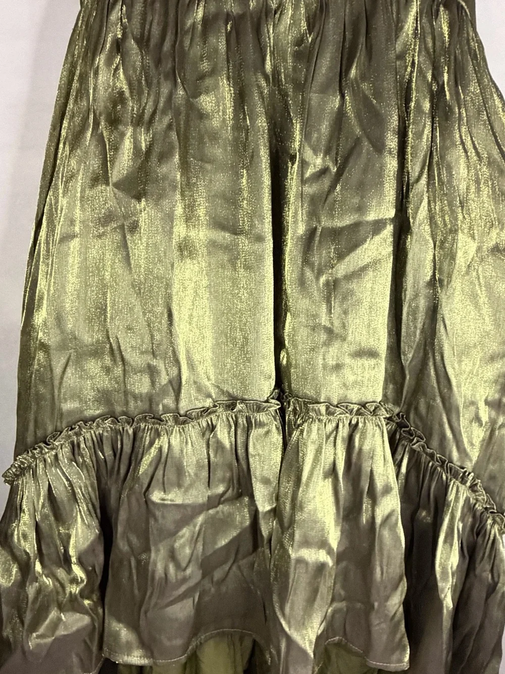 Joyfolie Olive Metallic Puff-Sleeve DressNWT size girls 10